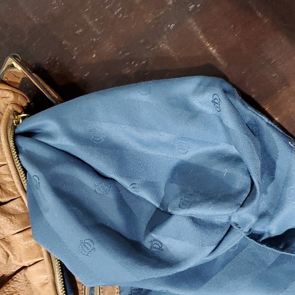 JUICY COUTURE BROWN BAG GOLD CHUNKY CHAIN SHOULDER HOBO PEBBLE LEATHER BOHO CHIC - Picture 11 of 13